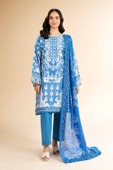 Nishat Linen 3 Piece - Flatbed Paste Embroidered Suit - 42501664 Online Shopping